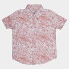 Boys Peach Cotton Half Sleeve Classic Casual Shirt, Peach, small