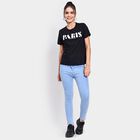 Ladies' Round Neck T-Shirt , काला, small image number null