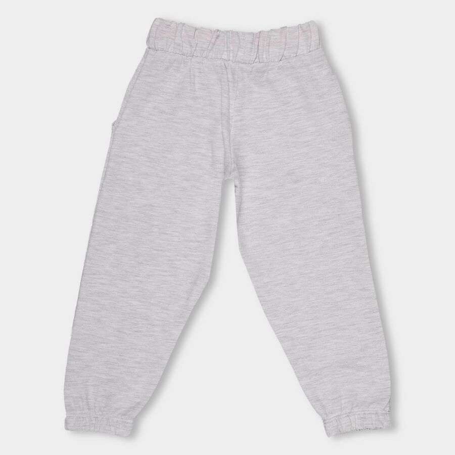 Girls' Light Grey Cartoon Printed Jogger Pyjama, मिश्रित हल्का ग्रे, large image number null