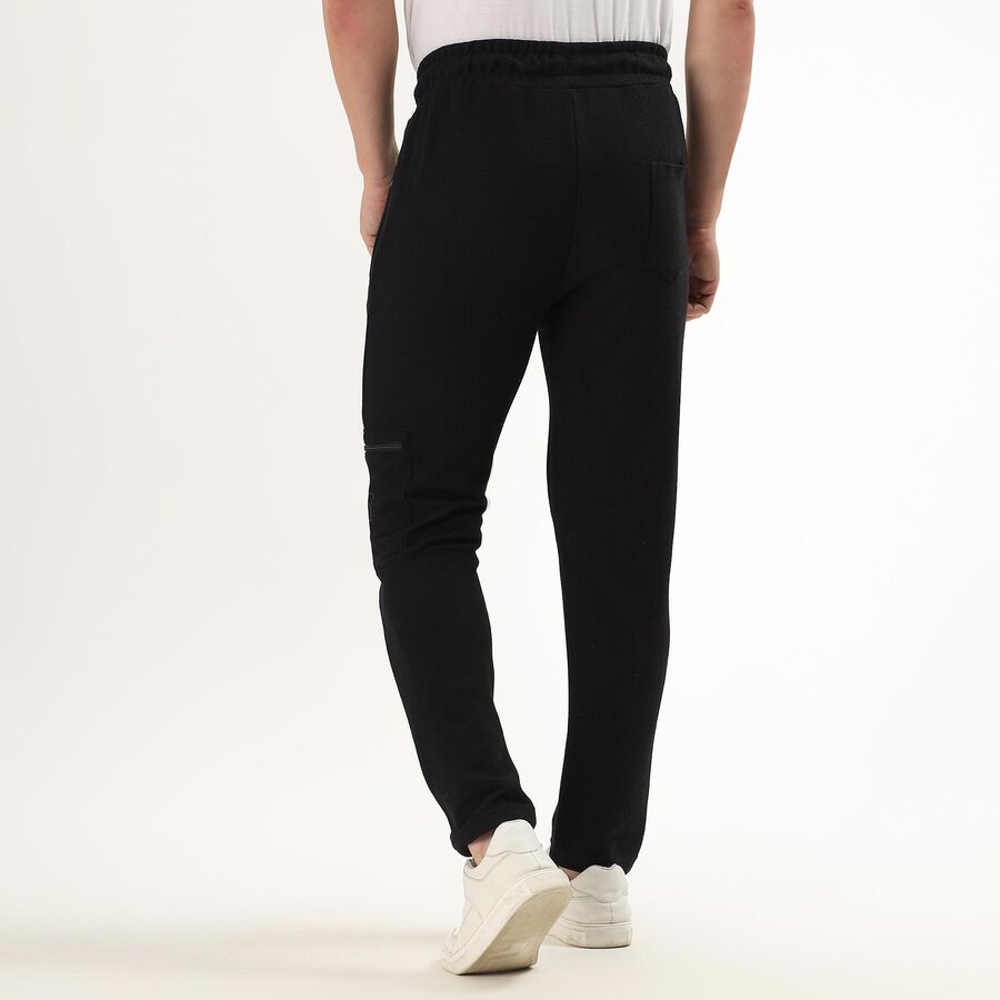 Men's Jet Black Regular Fit Five Pocket Jogger, Black, large image number null