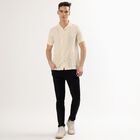 Men's Off-White Cotton Blend Half Sleeve Cuban Collar Casual Shirt, ऑफ व्हाइट, small image number null