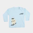Infants Light Blue Cotton Round Neck Regular T-Shirt, हल्का नीला, small