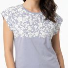 Women Light Blue Round Neck Regular T-Shirt, Light Blue, small