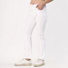 Women's Bright White Bootcut High-Rise Jeans, सफ़ेद, small image number null