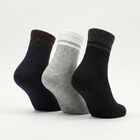 Men Ankle Length Regular Fit Pack of 3 Socks ( Black, Blue, Grey ), नेवी ब्लू, small