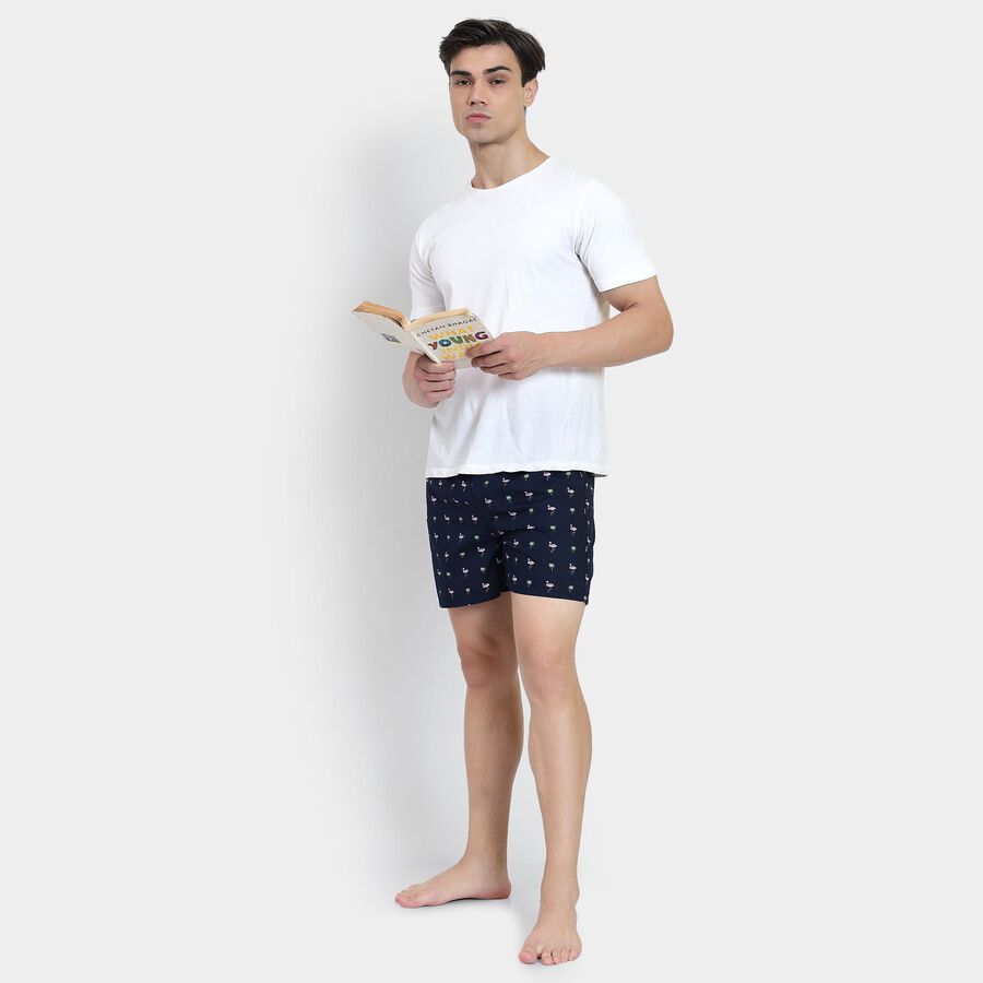 Men's 100% Cotton Boxers , Navy Blue, large