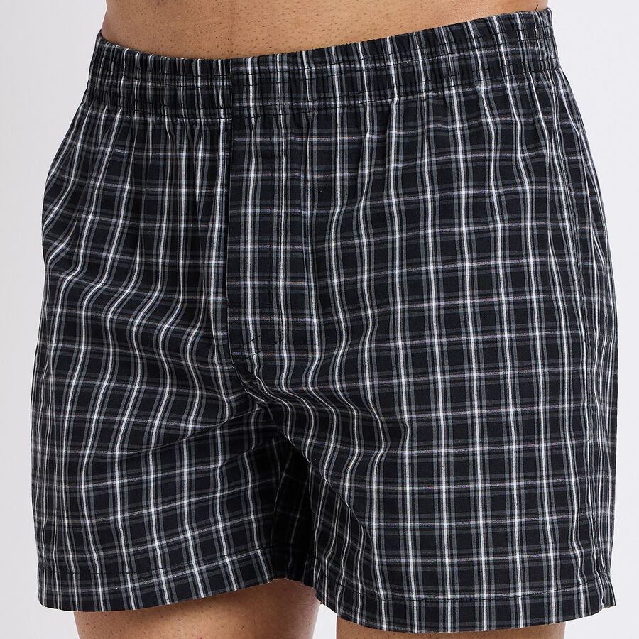 Men's 100% Cotton Boxers, Navy Blue, large image number null