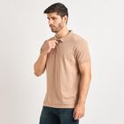 Men's Collared Half Sleeves T-Shirt , Beige, small image number null