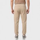 Men's Beige Jogger Fit Solid Track Pants, गहरा पीला, small