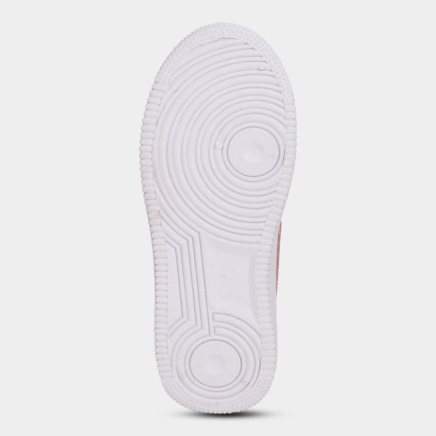 Girls Bright Pink and Purple Lace-Up Casual Shoes, Pink, large image number null