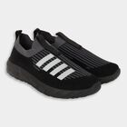 Men's Jet Black Slip-On Casual Sneakers, काला, small