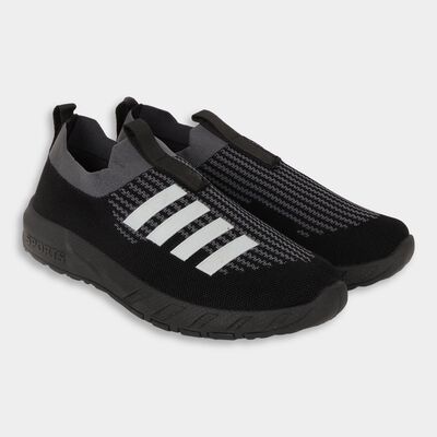 Men's Jet Black Slip-On Casual Sneakers