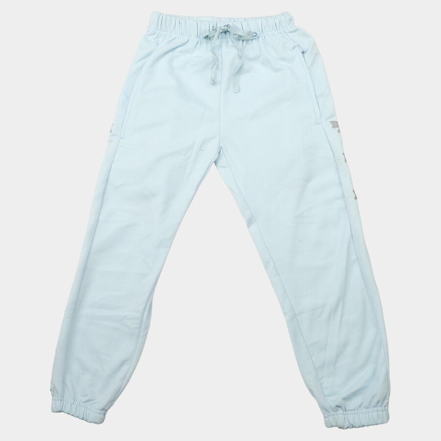 Girls' Light Blue Relaxed Fit Drawstring Jogger Pyjama, Light Blue, large