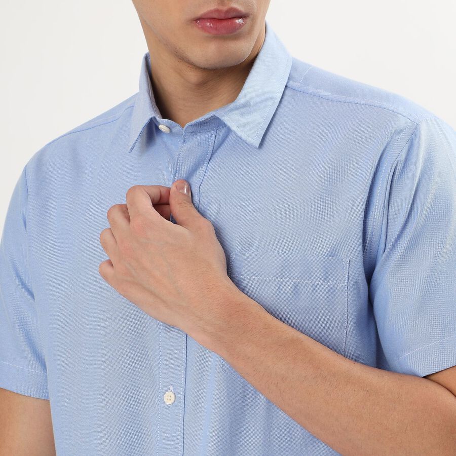 Men's Light Blue Regular Collar Casual Shirt, Mid Blue, large image number null