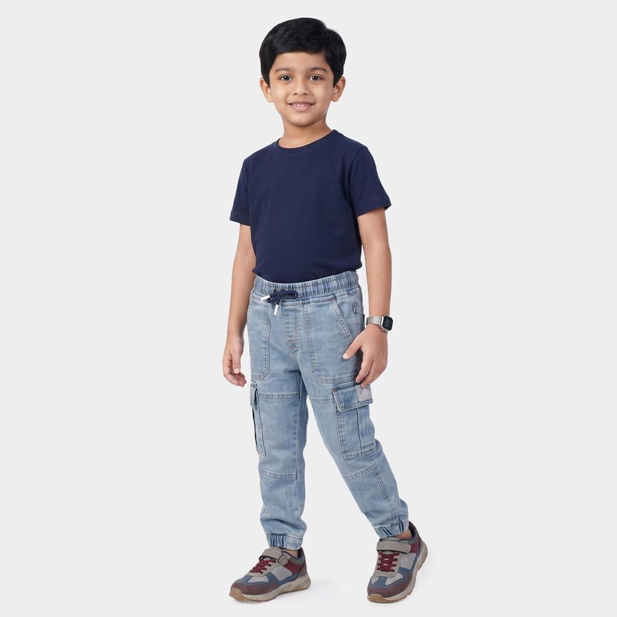 Boys' Light Blue Cargo Fit Utility Jeans, Light Blue, large