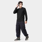 Men's Black Long Sleeve Thermal, काला, small