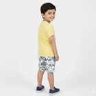 Boys' Yellow Cotton Round Neck Graphic Baba Suit, Yellow, small