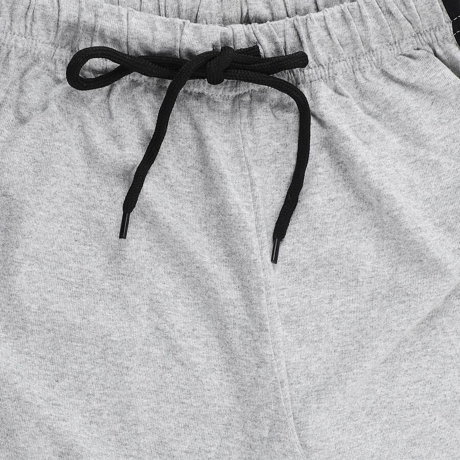 Boys Grey Regular Fit Elastic Waist Bermuda Shorts, Melange Light Grey, large
