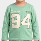 Boys Mint Green Round Neck Graphic Print Baba Suit, हल्का हरा, small