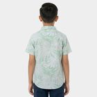 Boys Light Green Cotton Half Sleeve Classic Casual Shirt, हल्का हरा, small