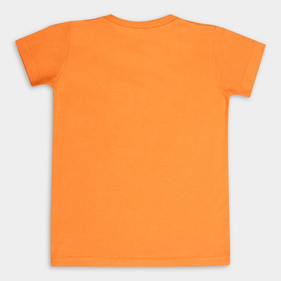 Boys Cotton T-Shirt, नारंगी, large image number null