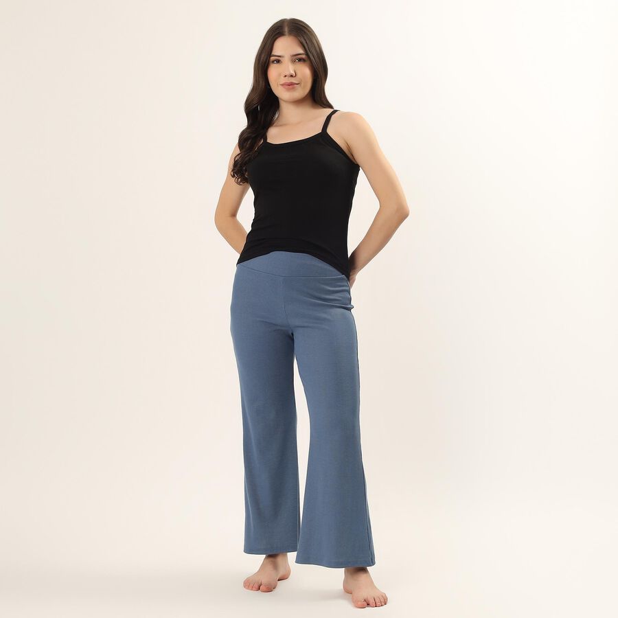 Women's Black Cotton Round Neck Minimalist Slip, काला, large