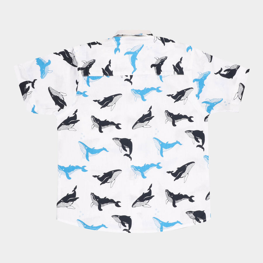 Boys Cotton Casual Shirt, White, large image number null