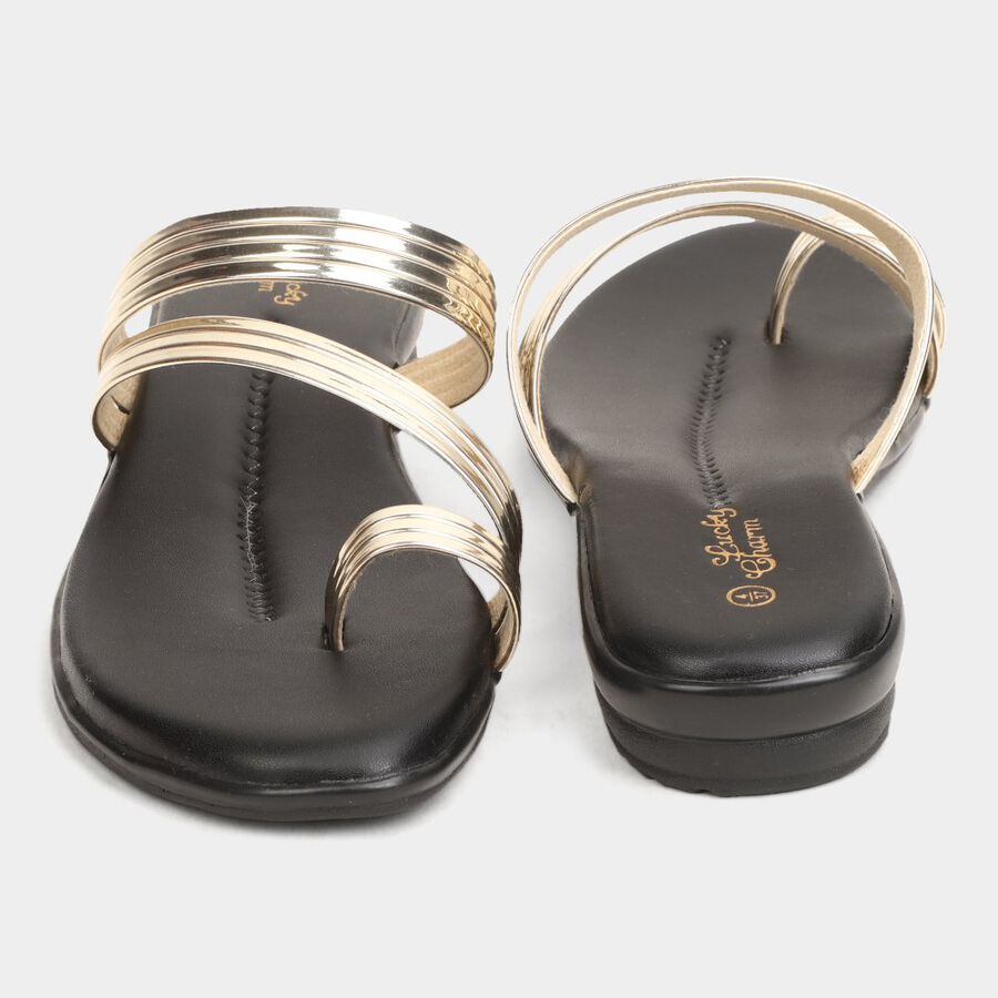 Womens Sandals, गोल्डन, large image number null