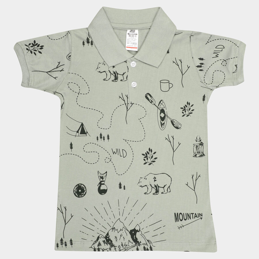 कॉटन टी-शर्ट, हल्का हरा, large image number null