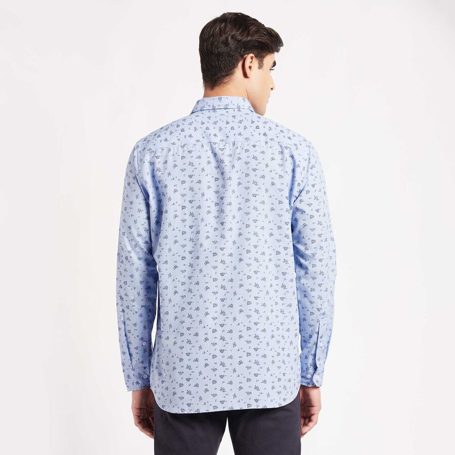 Printed Slim Fit Casual Shirt, Light Blue, large image number null