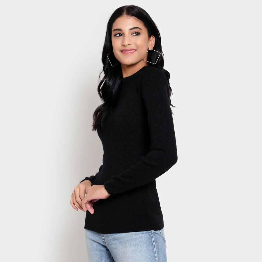 Solid Pullover, Black, large image number null