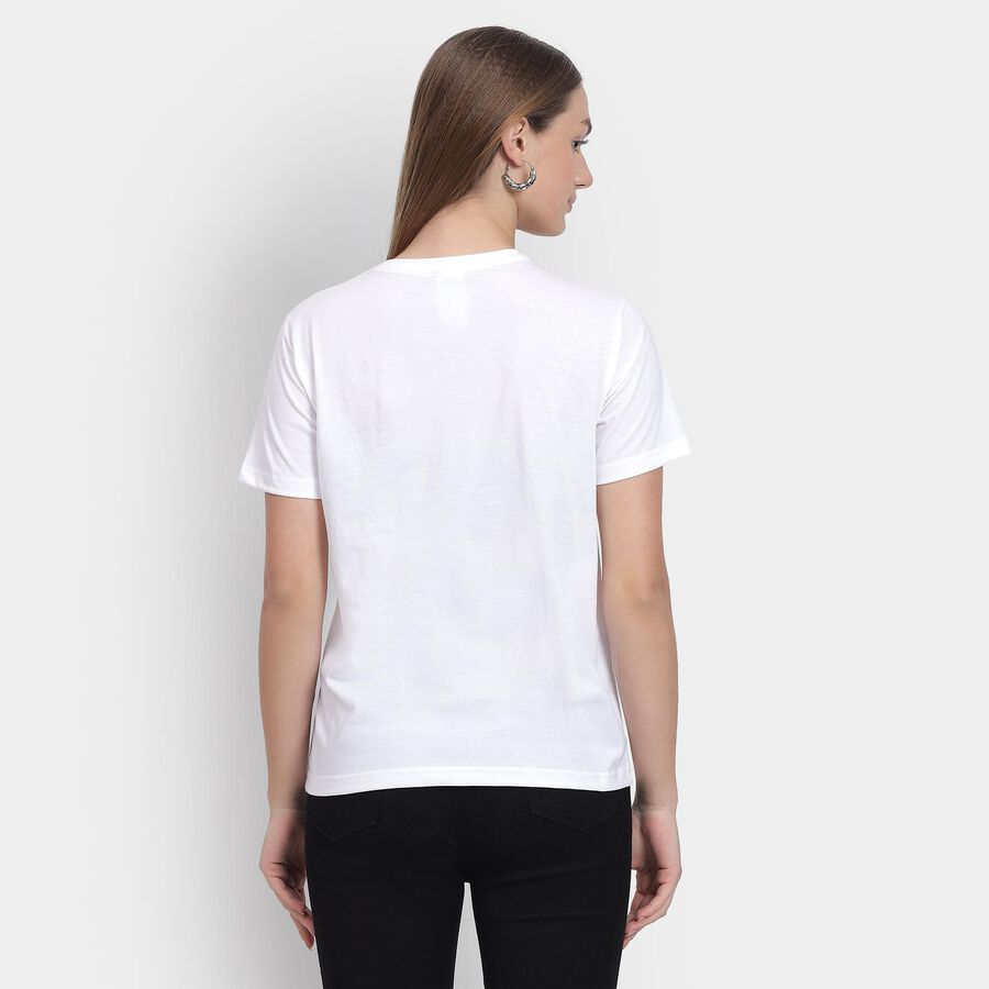 Ladies' Round Neck T-Shirt , सफ़ेद, large image number null