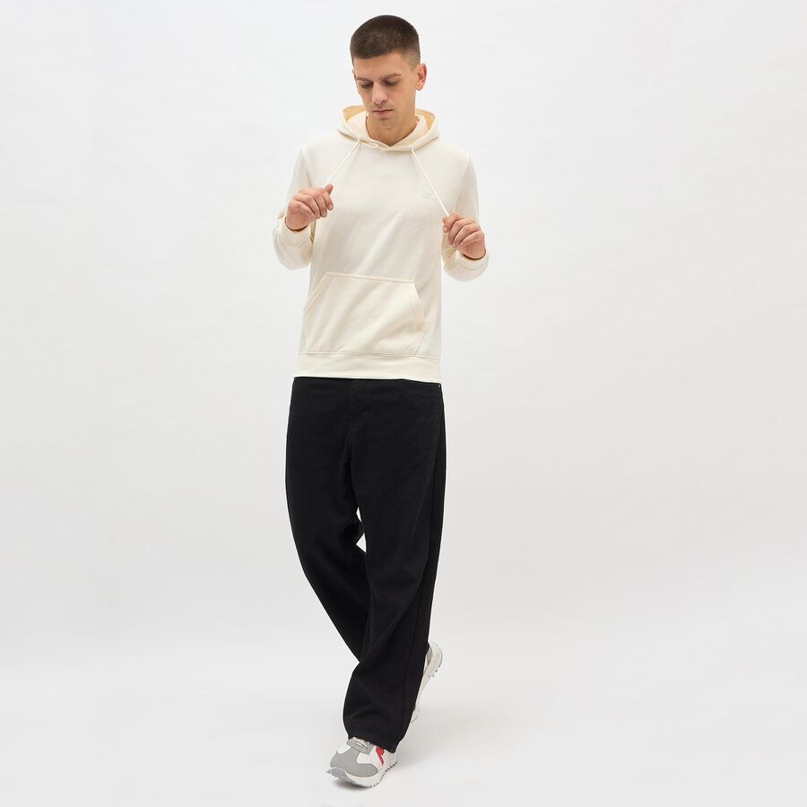 Men's Rich Eggshell White Hooded Neck Casual Sweatshirt, Off White, large image number null