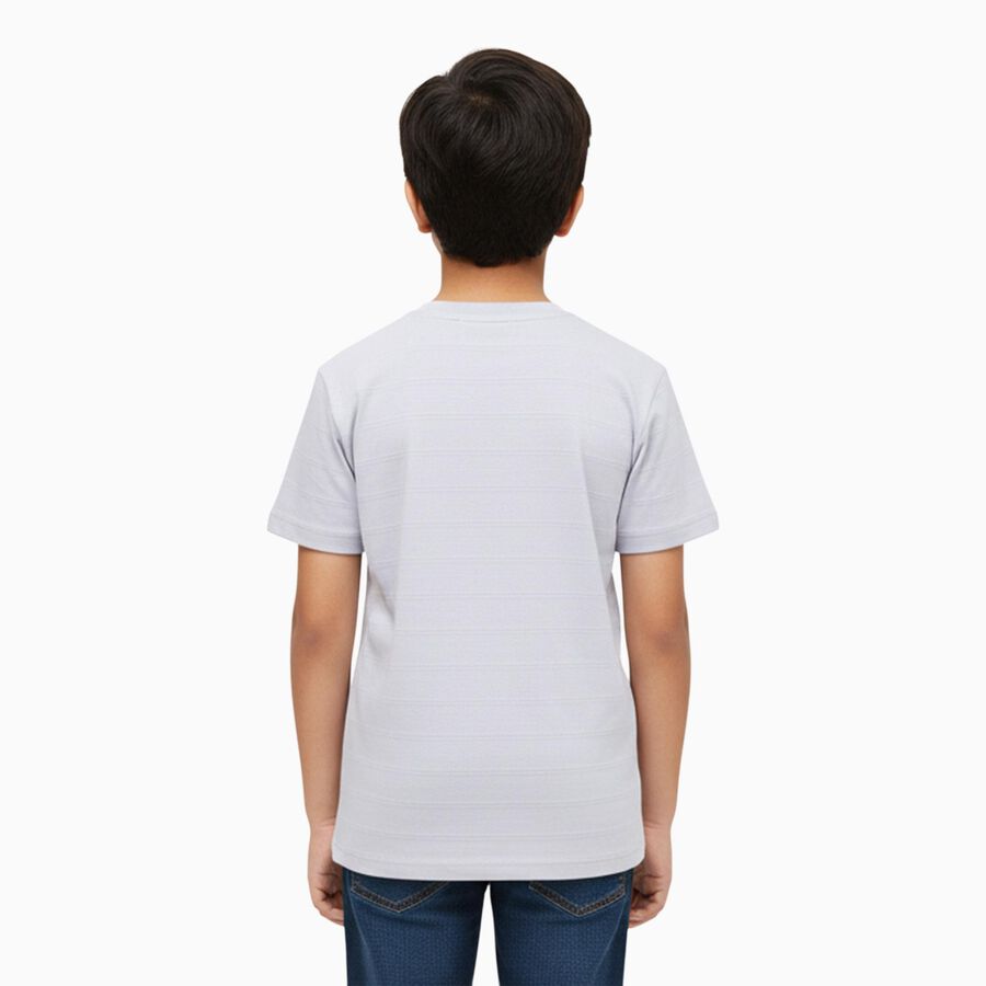 Boys Light Blue Crew Neck Casual T-Shirt, Light Blue, large image number null