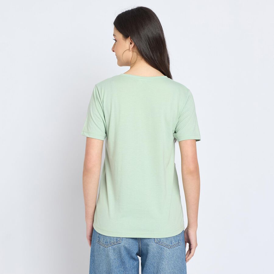 Ladies' Round Neck T-Shirt, हल्का हरा, large image number null
