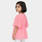 Girls' Light Pink Round Neck Casual T-Shirt, Light Pink, small image number null