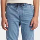 Boys Light Blue Straight Fit Drawstring Waist Jeans, हल्का नीला, small