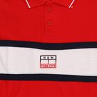 Boys Bright Cherry Red Cotton Polo Neck Casual T-Shirt, लाल, small image number null