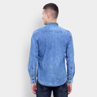 100% Cotton Solid Casual Shirt, Mid Blue, small image number null