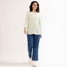 Women's Light Sage Green Mandarin Collar Solid Kurti, हल्का हरा, small