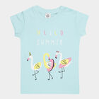 Girls Cotton T-Shirt, Aqua, small image number null