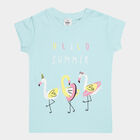 Girls Cotton T-Shirt, Aqua, small image number null