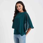 Embellished 3/4th Sleeve Top, Dark Green, small image number null