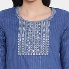 Embroidered Kurta, Navy Blue, small image number null