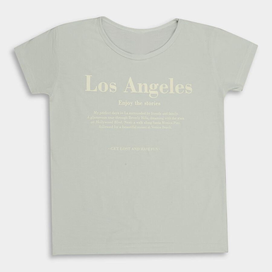 Girls' T-Shirt , हल्का हरा, large image number null