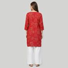 Women's Fuchsia Round Neck Solid Kurta, रानी (फ्यूशिया), small
