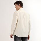 Men's Off-White Classic Collar Casual Shirt, ऑफ व्हाइट, small