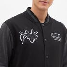Men's Jet Black Varsity Neck Streetwear Sweatshirt, काला, small image number null