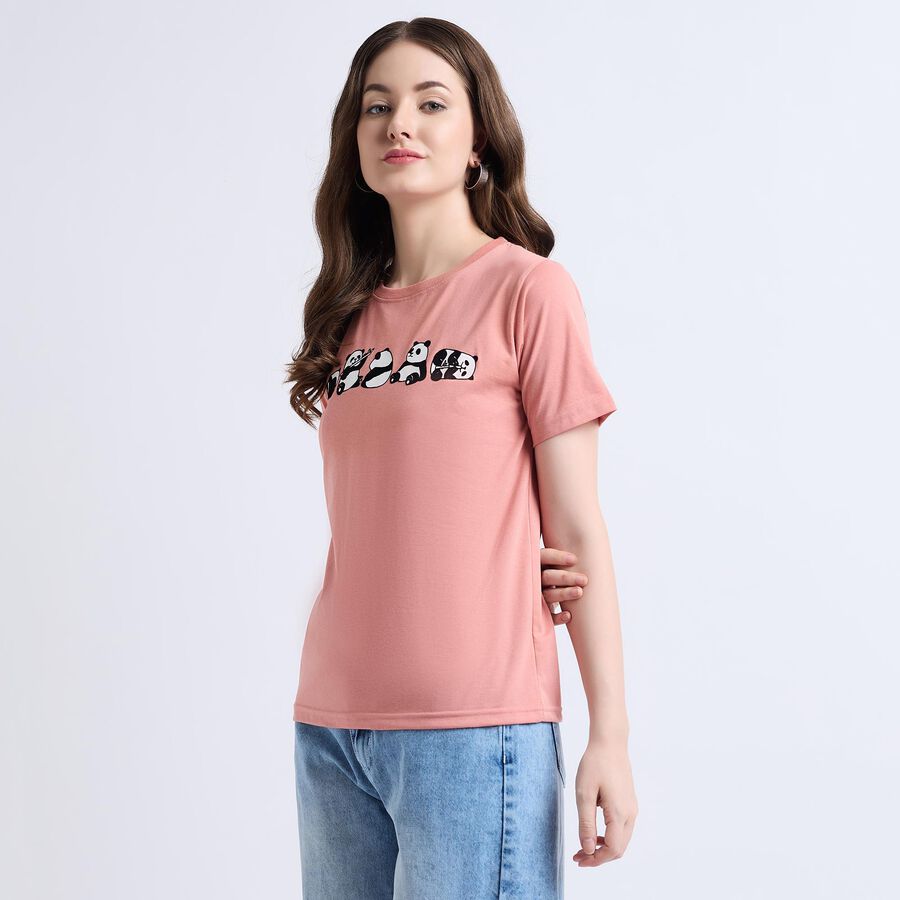 Ladies' Round Neck T-Shirt , Pink, large image number null