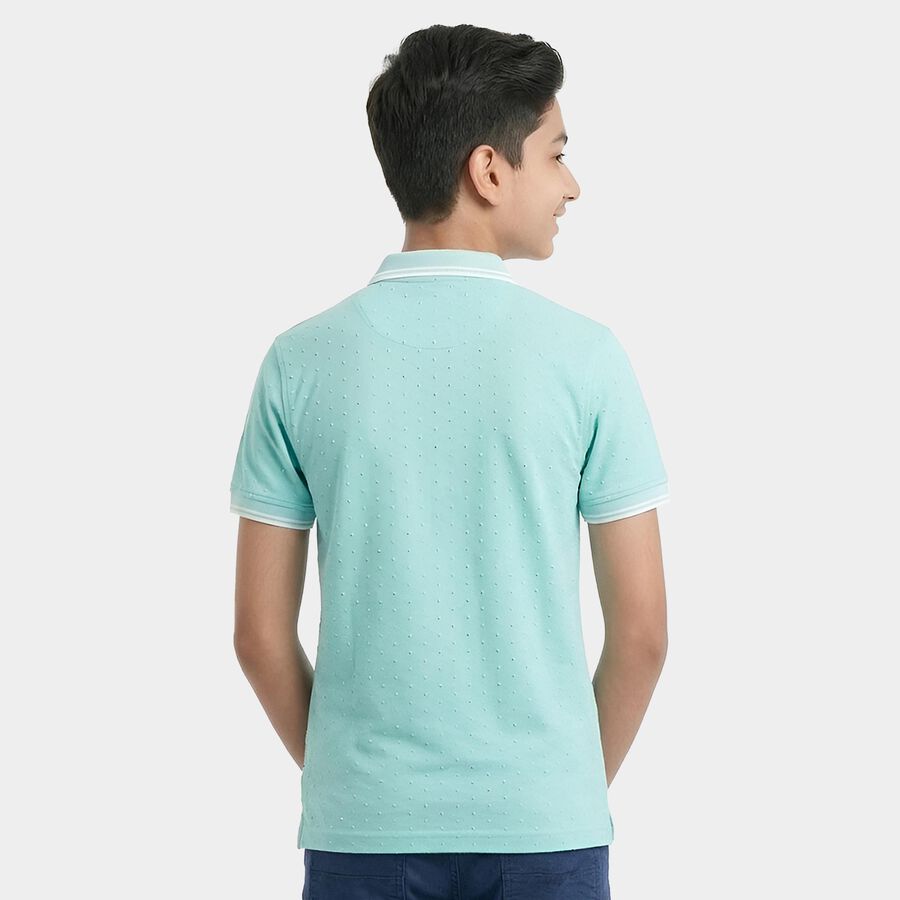 Boys Light Green Round Neck Casual T-Shirt, Light Green, large